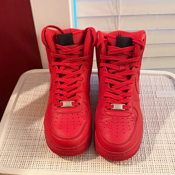 Nike Other - Nike Vibrant Red High-Top Sneakers